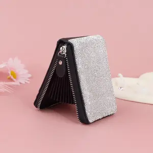 Sparkling Rhinestone Card Wallet Purse, Fashionable Short Wallet for Women, Daily Use, Holiday Gift, Travel Essential, Friend Gift, Fashionable Card Holder