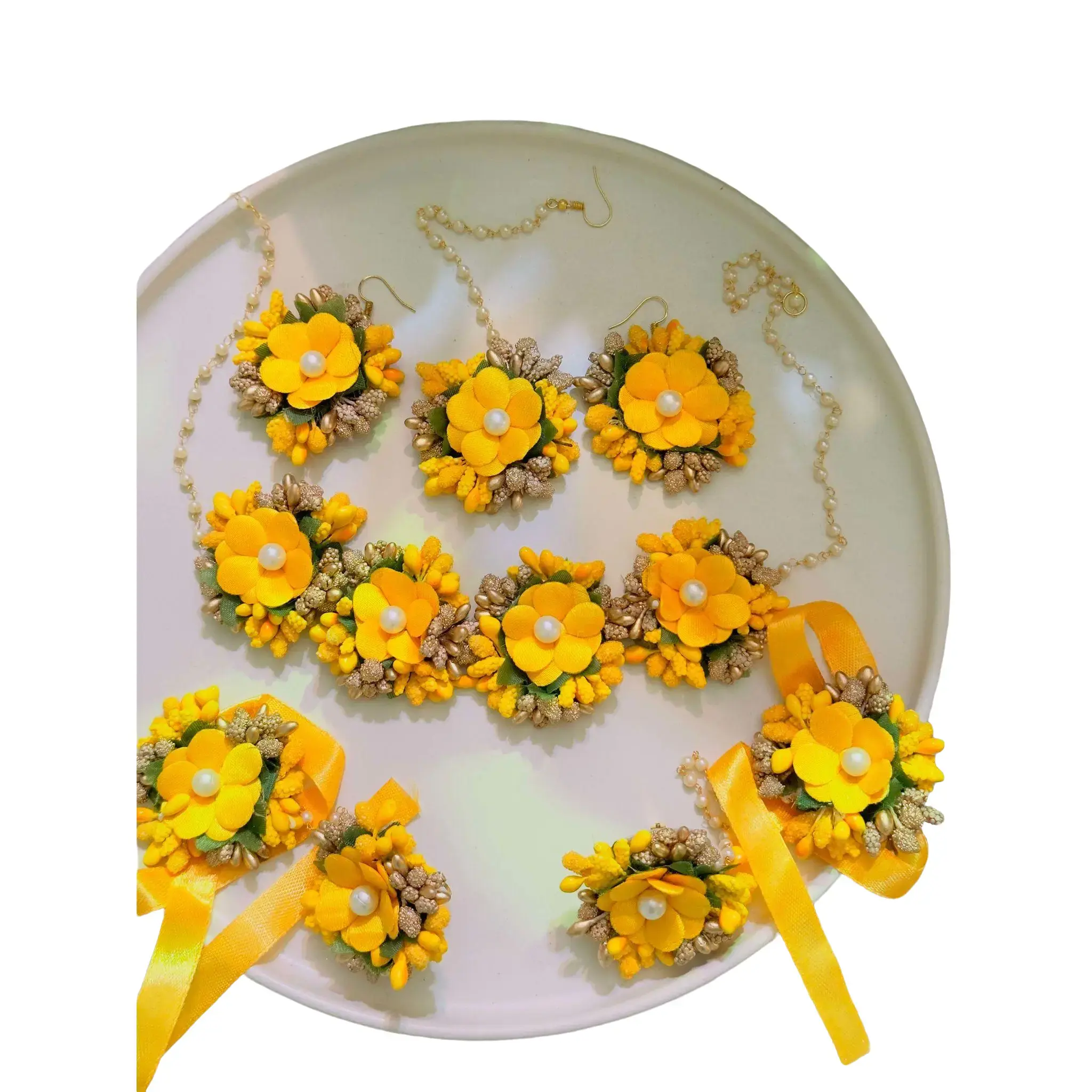 Flower Necklace Set for Haldi Ceremony / Baby Shower