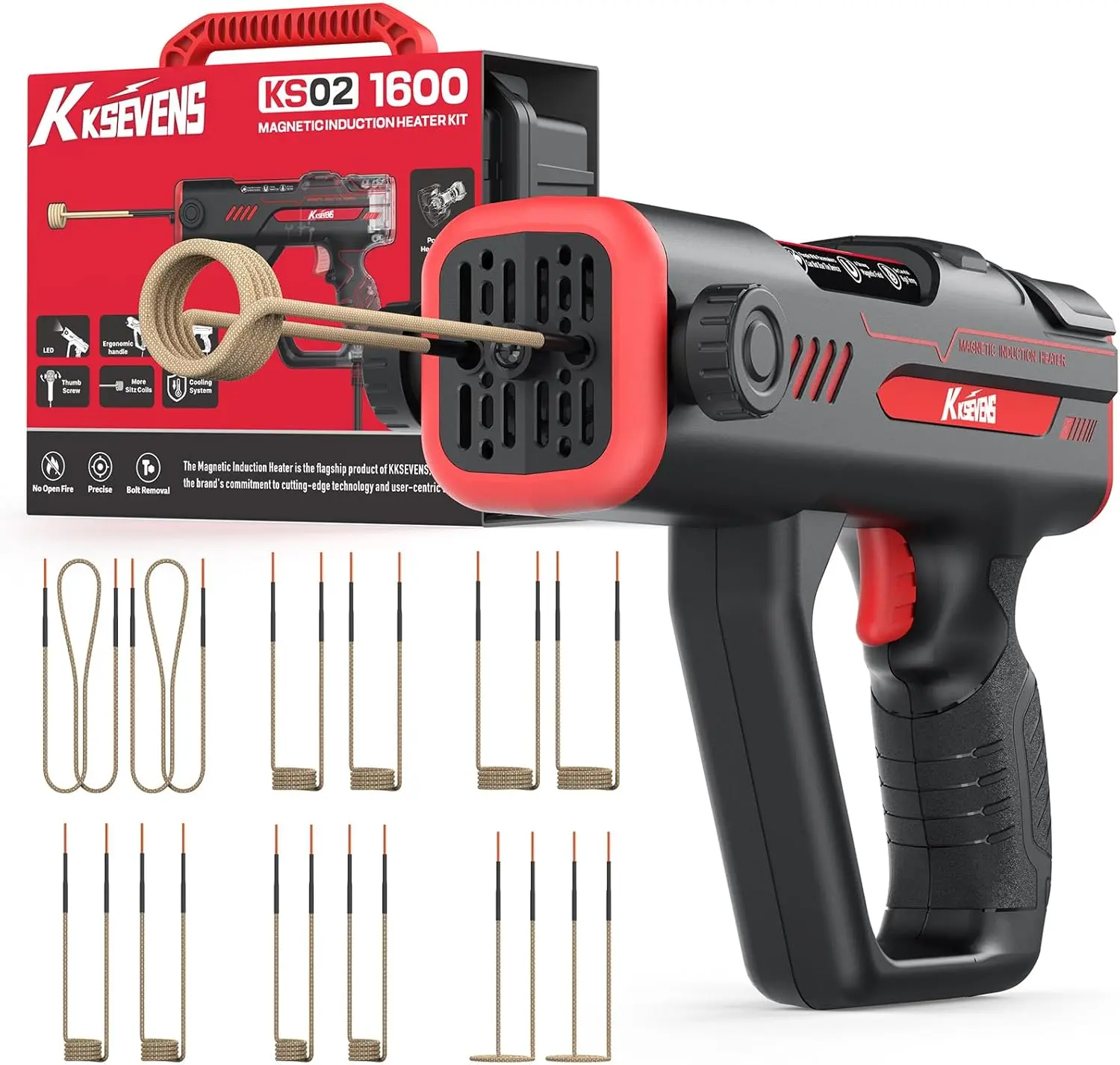 Induction Heater Bolt Removal,1600W 110V Handheld Magnetic Induction Heater Tool with 12 Coils for Rusty Screw Removing,Gift