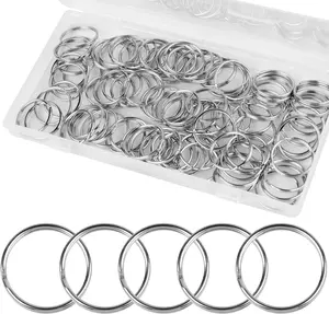 Split Key Rings 100PCS Bulk Keychain and Crafts Keychain Rings Silver 25mm