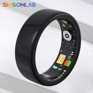 SIMSONLAB Smart Ring, Fashionable Stainless Steel Design Wearable Sport Fitness Tracker, Portable Waterproof Pedometer for Outdoor, Fashion Accessory, Holiday Gift