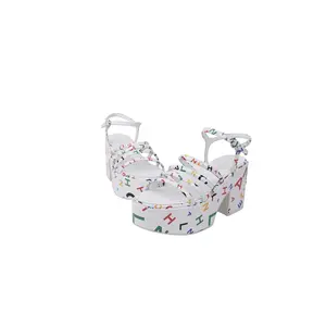 Pre-owned Chanel White Multicolor Leather MC Platform Sandal Heels 40.5