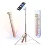 KraftGeek JustTap Ombré Peach 66-in Aluminium Cellphone Tripod Selfie Stick with Remote, Auto Open, Dual Axis Rotatable, Finger-Pinch-Free Design, MagSafe Compatibility (Tripod for iPhone 12-17, Pixel 10, MagSafe Cases & Metal Ring Mount Phones)