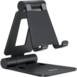 Dual Folding Cell Phone Stand, Fully Adjustable Foldable Desktop Phone Holder Cradle Dock Compatible with  17 16 15 14 13 12 11 Pro Max Xs Xr X 8,  ,  Phones