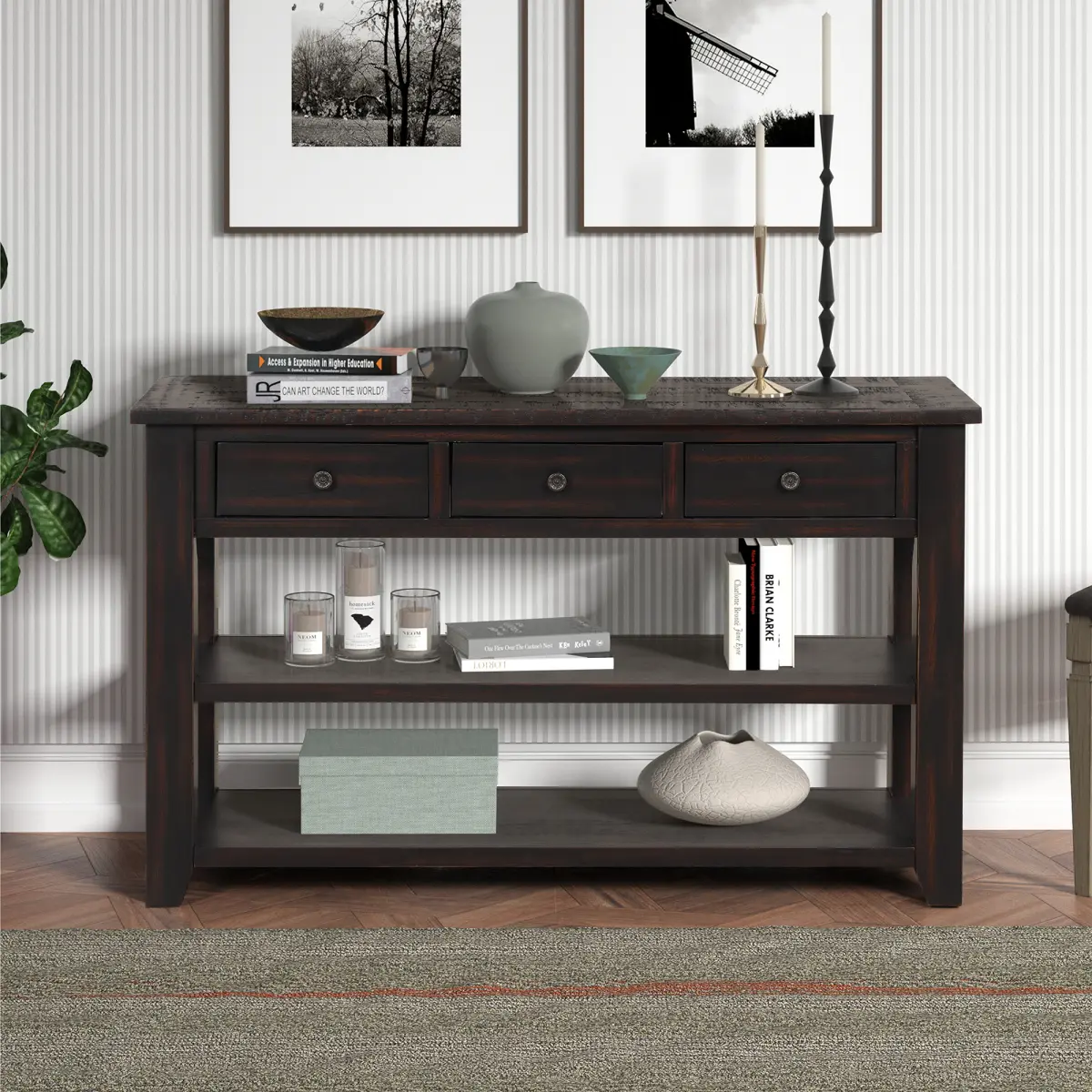 Distressed Black + Pine