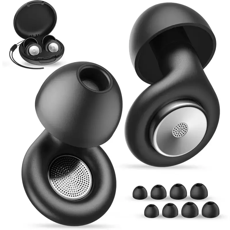 Silicone Earplugs, Washable and Reusable, 2-in-1 for Swimming & Noise Isolation, Waterproof Earplugs, Noise Reduction for Sleep, Ideal Soundproof Earplugs for Travel, Work and Sleep, Swimming Accessories