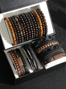 Men's Fashion Accessory Set, Casual Versatile Layered Design Bracelets, Stylish Jewelry for Party, Daily Clothing Decor, Trendy All-match & Exquisite Jewelry for Gift, Fashionable Bracelet, High Quality Bracelet, Matching Bracelet, Stackable Bracelet Set