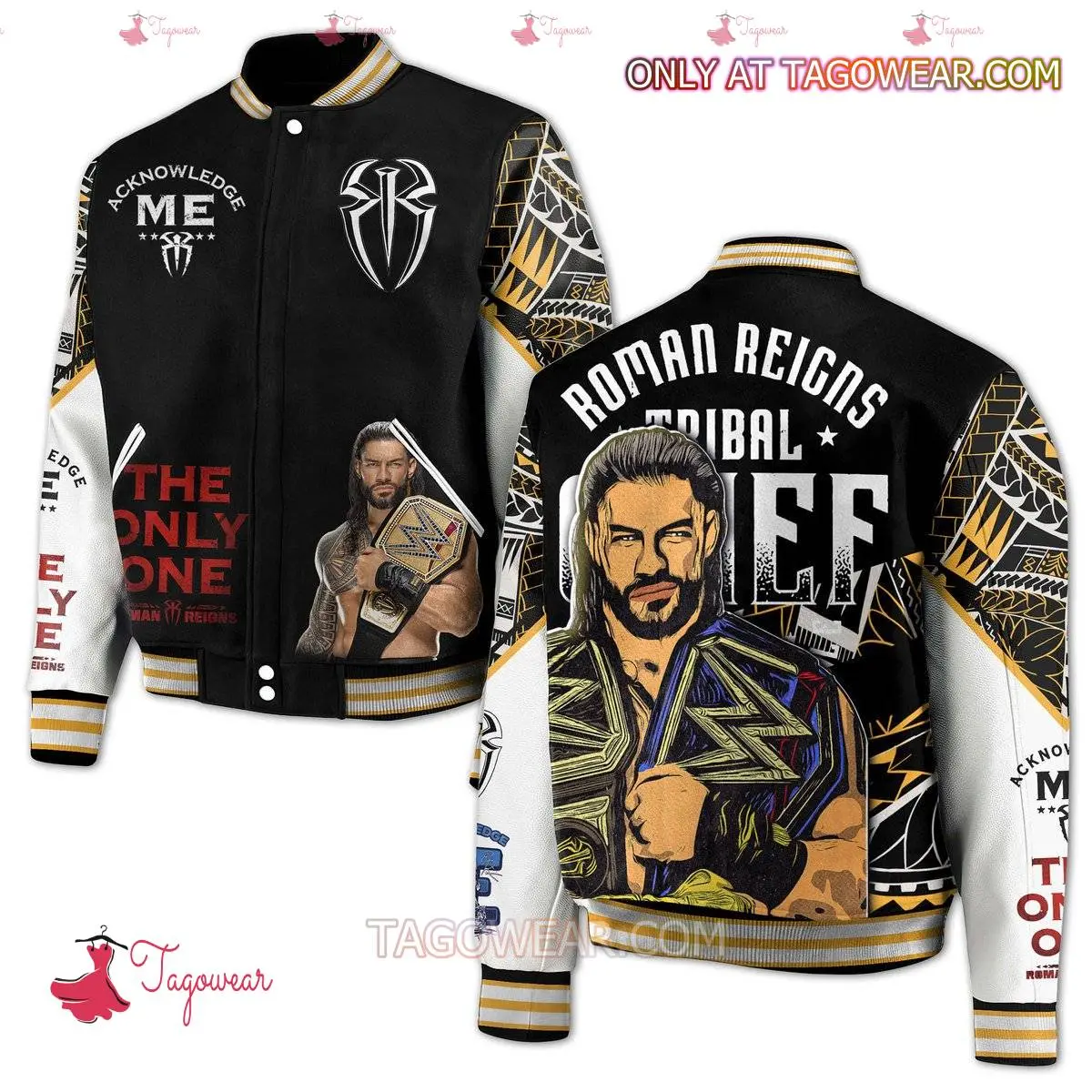 WW Roman Reigns Button Baseball Jacket