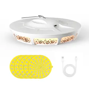 Mosalogic Flea Trap for Inside Your Home Flea Light Trapper Indoor Fly Killer Warm & UV LED Light Flea Fighting Tool Kit for Flea Infestation White 1 Device + 4 Refills an tira yap