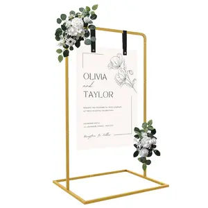 Wedding Welcome Sign Stand, 50.4"-67.2'' Scalable Adjustable Height Wedding Sign Holder for Seating Charts ,Welcome to Our Wedding Sign Stand for Event Decor,Welcome Sign Stand for Party to Welcome Guests