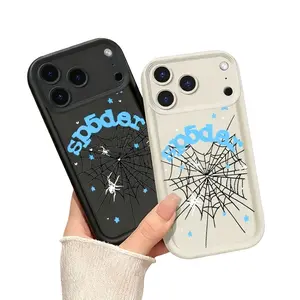 Edgy Armored Spider Web iPhone Case for iPhone 17 16 Pro Max 15 14 Plus 13 12 11 X Max - Heavy-Duty Shockproof Anti-Drop Soft TPU Slim Tough Case, Full Cover Protection Corner Guard Durable Protective Case | Unique Accessory