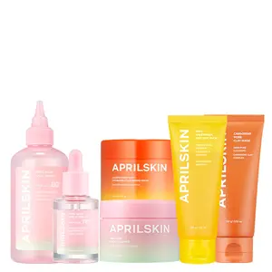 [APRILSKIN official] Affordable Glass Glow Set (Double Cleanser, Vita Toner, Mucin Serum, IPMP Solution, Exfoliate Mask) | K-beauty Soothing Daily Skincare