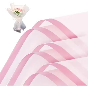 Floral Bouquet Wrapping Paper - 20 Sheets, 22.8x22.8 Inch, Translucent Light , DIY Craft Packaging for Wedding, Birthday, Florist Supplies