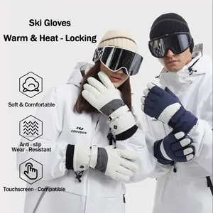 Winter Ski Gloves Touchscreen Waterproof Warm, Thick Wear-Resistant Fingered Outdoor Rain Cycling Gloves for Men Women, Suitable for Outdoor Activities in Cold Weather Multi Purpose Glove