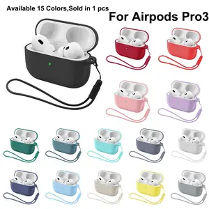 1 pcs For Apple AirPods Pro 3 Bluetooth-compatible Earphone Case, New Design Aesthetic Silicone Protective Cover, Durable & Stylish Lanyard Accessory for Apple Air Pods Pro 3 Protection Audio