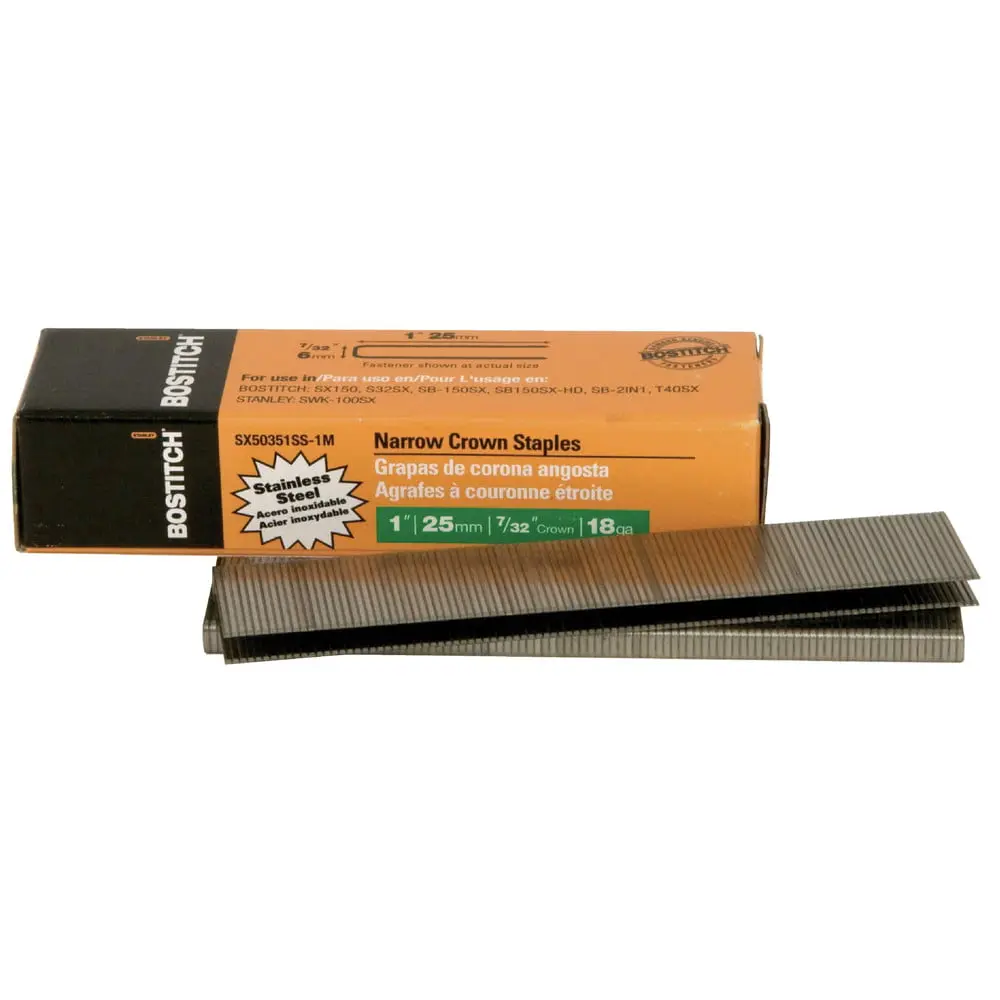 Stanley Bostitch 1 in. Galvanized Stainless Steel Wire Staples - 18 Gauge