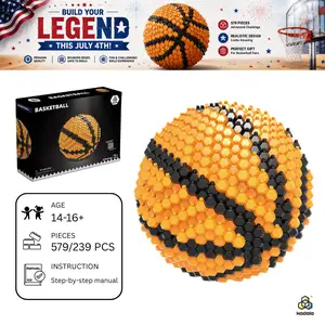KADELE Basketball Building Blocks Set - DIY STEM Construction Kit, Basketball Fan Collectible Model, Sports Desk Decoration Gift for Teens & Adults Age 14-16+ Boys Girls Men Women