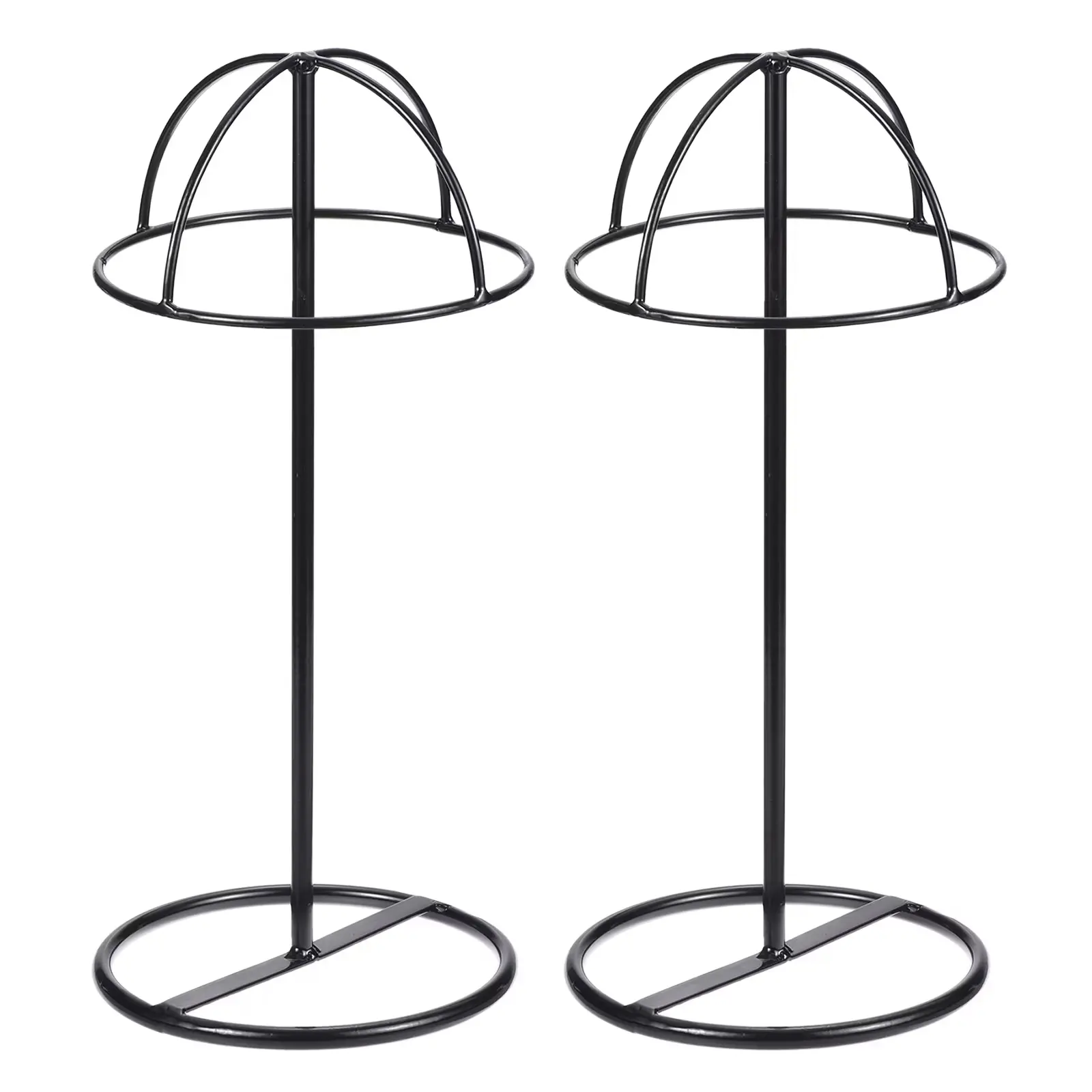 Metal Hat Display Stand 2pcs Tabletop Hat and Wig Rack Holder for Baseball Cap, Fedora Hat, Cowboy Hat Black