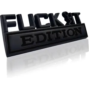 Car Exterior Emblems Badge 3D Sticker Decal, Fuck-IT Edition Emblem 3D Fender Badge Decal Car Truck Replacement, Fit for All Cars (Black)
