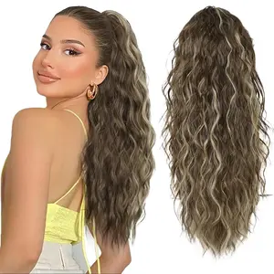 SummerVibes AISI HAIR Synthetic Claw Clip for Women - 18/20/26/30 Inch Long Ponytail Extensions, Soft Wavy Curly Design, Ideal for Daily Quick Wear