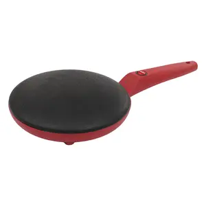 Red Modern Crepe & Pancake Maker - 110V Electric, Non-Stick Coating, Perfect for DIY Baking at Home or Café