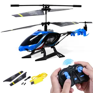 A ALPHA RC Helicopter, 2.4G Remote Control Helicopter with LED Lights, Vigilante, Indoor Outdoor Remote Control Helicóptero Toy for 8 9 10 11 12+ Year Old Boys Gifts, Blue