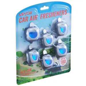 VEVOR Car Air Freshener, Summervibes,Summervibes, 6-Pack New Car Scent Vent Clips, 4ml Each, Long-Lasting Fragrance Up to 180 Days , Adjustable Intensity Air Fresheners for Vehicles, Compatible with Various Vehicle Vents