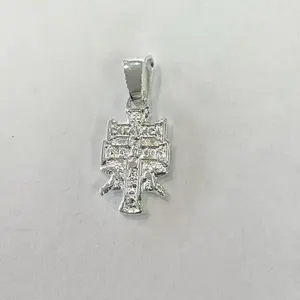 Sterling Silver 925 Small Caravaca Cross Pendant Religious Jewelry