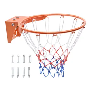 VEVOR Basketball Rim,  Wall Door Mounted Basketball Hoop, Heavy Duty Q235 Basketball Flex Rim Goal Replacement with Net, Standard 18" Indoor and Outdoor Hanging Basketball Hoop for Kids Adults