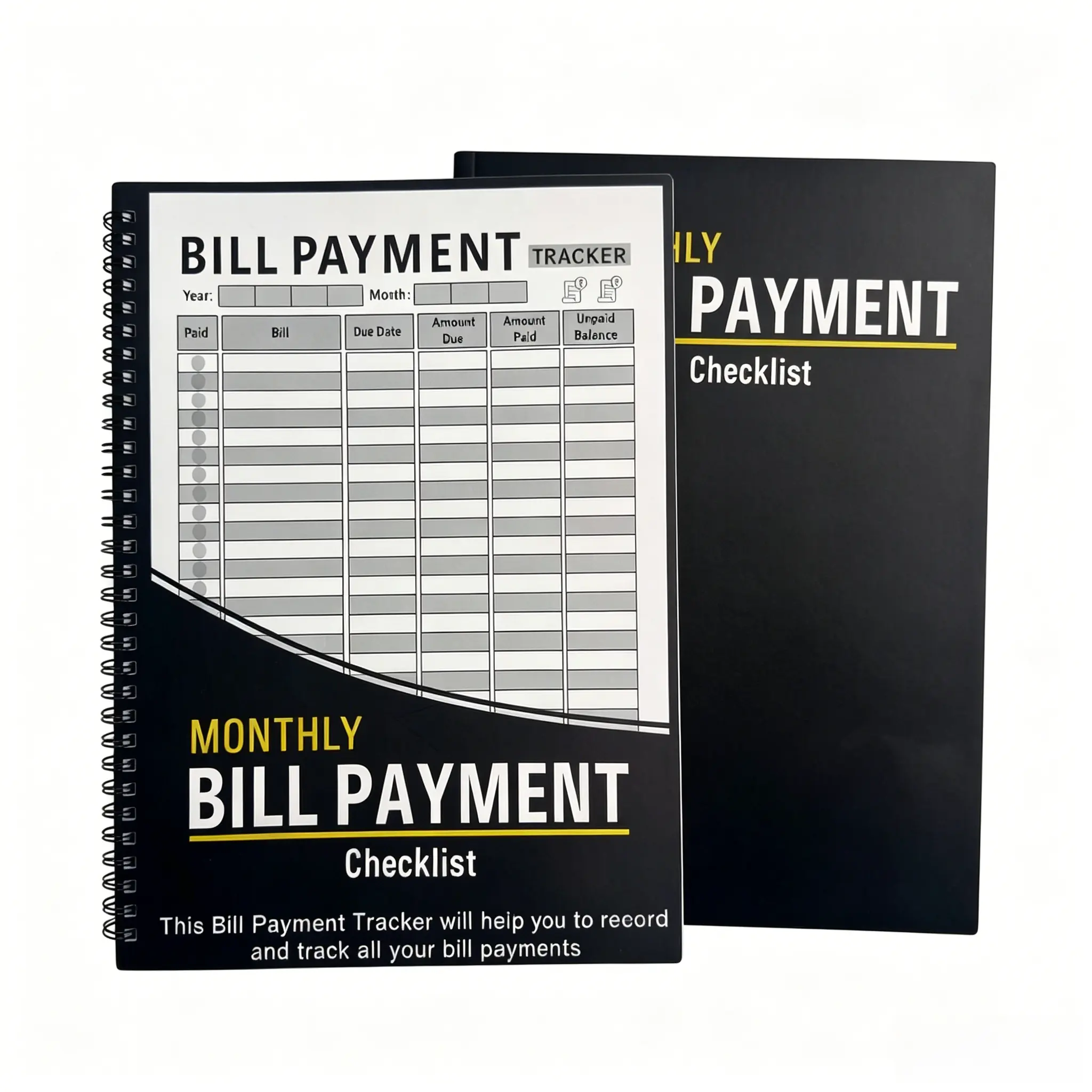 Monthly Bill Payment Tracker Notebook - 100 High-Quality Pages, Durable Spiral Binding, Functional Budget Planner, Finance Checklist Organizer, Late Payment Prevention Tool, Office Stationery (Calendars, Planners & Personal Organisers), Avoid Late Payment