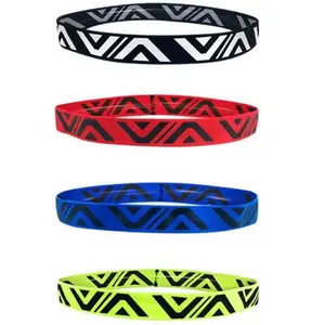 High Quality Polyester Rubber Sweatband Headband Elastic Anti-Slip Sports Headband For Running