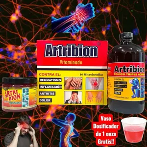 Kit Artribion Extra Strong Fast-Acting - Bebida 32 oz , Ampolleta 10 Dosis de 15 Ml  y Gel Para el Dolor súper reforzado.