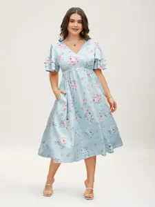 【Summer Turn-Up】【Mermaid Dress】Bloomchic Bloomchc Floral Cruise Sun-Dress Tiered Ruffle Sleeve Dress for Spring day Eastern Day Casual Womenswear Fit SpringStatements 2026 Summer Pick for Mother's Day