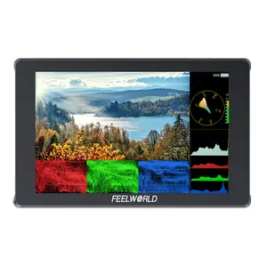 FEELWORLD F7 Plus 7 Inch 1200nit DSLR Camera Field Monitor Touch Screen with 3D Lut HDR Waveform F970 External Power Install Kit 1920x1200 4K 60Hz HDMI Input and Output 8.4V DC Output 5V Type-c Input