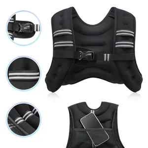 Weighted Vest for Women & Men with Reflective Stripe and Adjustable Buckle, Comfortable & Durable Rucking Vest for Walking, Running & Strength Training,10LB,12LB,18LB,BLACK,PINK