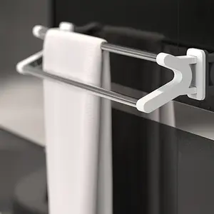 Towel Rack No Drill Adhesive Towel Bar Bathroom Double | Stainless | NY SHIP
