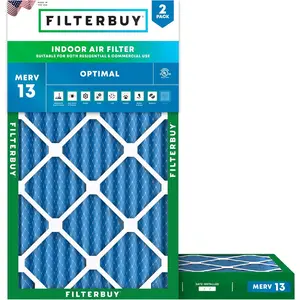 Filterbuy 20x36x2 Air Filter (2-Pack), Pleated MERV 13 Optimal Defense HVAC AC Furnace Air Filters (Actual Size: 19.50 x 35.50 x 1.75 Inches)