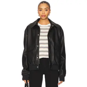 ALL THE WAYS Tessa Faux Leather Jacket in Black
