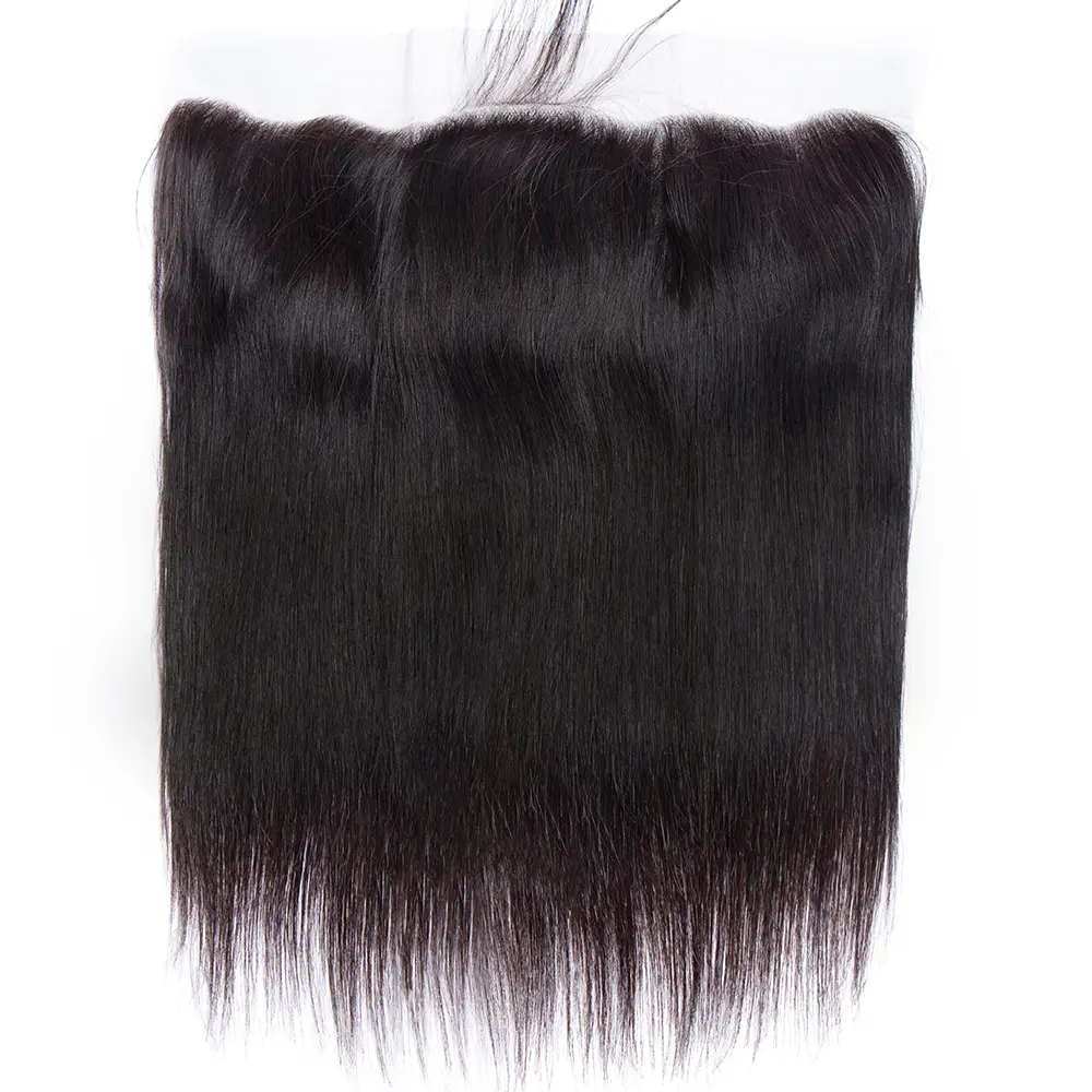 13X4 Lace Frontal Only Straight HD Transparent Lace Frontal 14-22Inches  Brazilian Hair 100% Remy Human Hair Pre Plucked Bleached Knots
