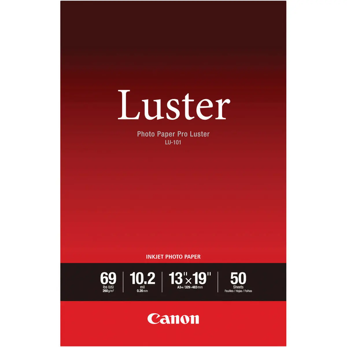 Canon LU-101 Pro Luster Photo Paper (13x19", 50 Sheets, 255 gsm)