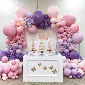 Pink Purple Butterfly BalloonsGarland Arch Kit Butterfly Birthday Party Baby Shower Wedding Gender Reveal Party Decorations