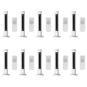 Hurricane 40" Triple Action Air Enhancing Tower Fan and Diffuser, 10 Pack, White