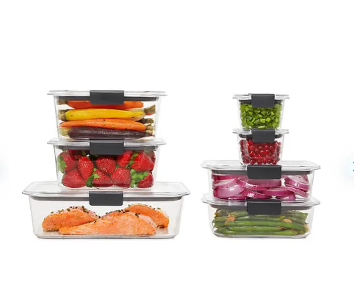 Rubbermaid Brilliance StainShield Plastic Food Storage Containers, 14-Piece Set Kitchen Lid