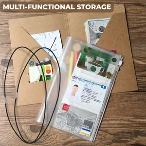 A5 Journal Storage Set - Clear Zipper Pouch And Card Holder For Productivity Planner Organizers Home Office