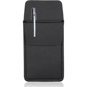 1Pc Black Premium PU Leather Pocket Protector Pen Holder, Pocket Organizer Pouch for Shirts Lab Coats Pants, Ideal for Writing and Correction Supplies