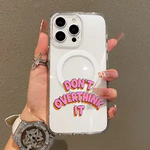 Trendy Magnetic Case for iPhone11/12/13/14/15/16/17/promax, Don’t Overthink It Ultra Slim, MagSafe Support, Shockproof | Playful & Fun Style