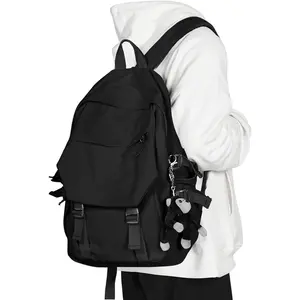 School Backpack for Men Women College Bookbag Waterproof Lightweight Black Backpack Mochilas Book Bag Rucksack Casual Daypack School Bag for Boys Girls