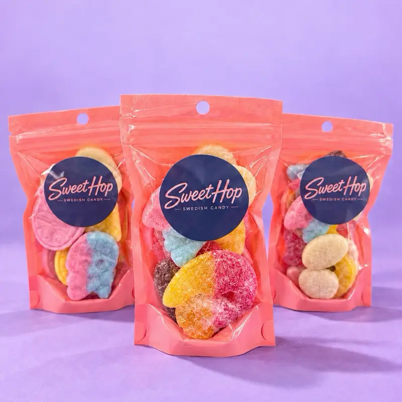 All Bubs Mix Swedish Candy Sweet Snack - 8oz, Featuring Strawberry, Banana, Sour Lemon Flavors