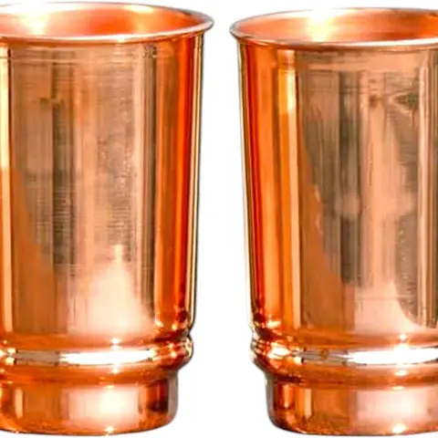 Copper Drinking Cups – Pure Copper Tumblers 2 Pcs Set, 350 mL (about 12 fl oz) Traveller’s Copper Cups with Ayurvedic Drinkware for Home & Restaurants