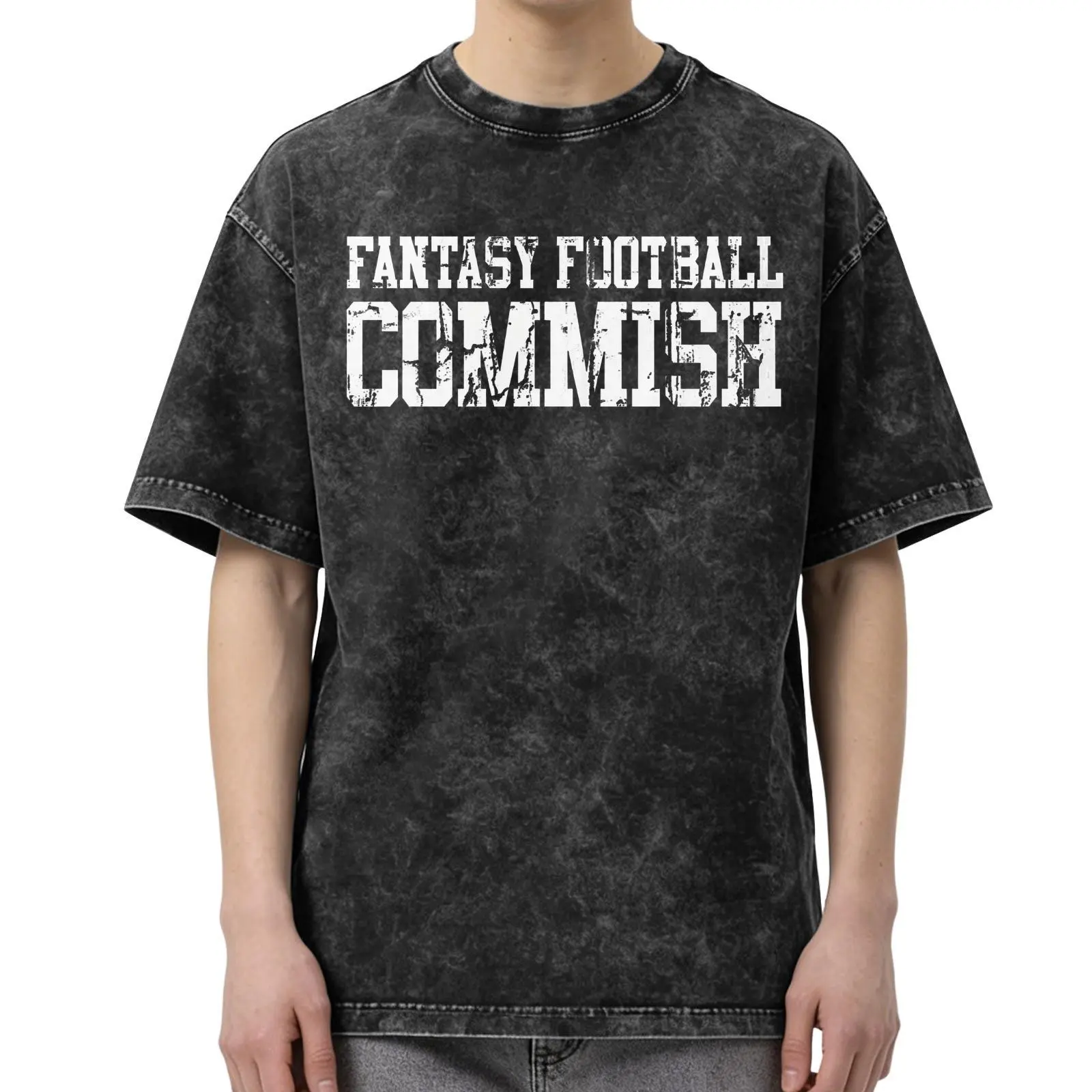 Fantasy Football Commish T-Shirt | Distressed Mineral Wash Vintage Style Graphic Tee | Perfect Gift for Fantasy Football League Commissioner